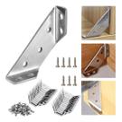 Conector De Canto Reforço Kit 10 Pcs De Aço Inoxidável Para Móveis de Madeira Universal com Parafusos