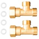 Conector de cotovelo de latão de 1/2 polegada fêmea x macho x macho 2 peças