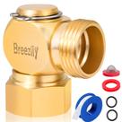 Conector de cotovelo giratório para mangueira de jardim Breezliy Solid Brass 90