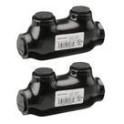 Conector de emenda em linha isolado WENGART, pacote com 2 unidades, preto