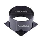 Conector De Flange ABS Preto 75 100 120mm Para Duto De Ar Com Base Quadrada Entrada E Saída
