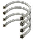 Conector de mangueira de torneira Highcraft 30 cm em aço inoxidável (pacote com 4)