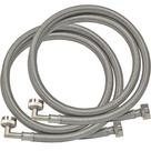 Conector de máquina de lavar roupa Eastman 41066 6 pés, pacote com 2 unidades de aço inoxidável