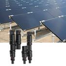 Conector de painel solar tipo T, adaptador de ramificação 30A 1000V