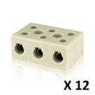 CONECTOR DE PORCELANA TRIPOLAR PARA FIO 16mm² FOXLUX - KIT C/12