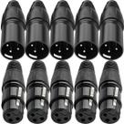 Conector de solda XLR DKARDU de 3 pinos XLR Mic Snake Plug 10 unidades