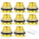 Conector de tanque de água Bulkhead GASHER 8PCS Latão 1/2 fêmea 3/4 macho