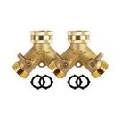 Conector Divisor De Água Para Jardim Em Latão De 3/4 Polegadas Com 2 Saídas Tipo Y Para Torneira