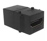 Conector Emenda HDMI 2.0 Tomada Padrão Keystone Preto