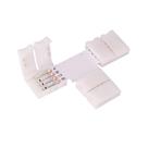 Conector Fita Led 10mm Tipo T - 4 Vias - RGB - 5 unidades