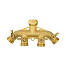 Conector Hexagonal De Latão Reforçado Para Mangueira De Jardim Com Válvulas De Corte E Adaptador De