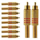 Conector Linha Rca Macho Metal Gold Vermelho Storm 10 Unidades Conector Linha Rca Macho Metal Gold Vermelho Storm 10 Unidades