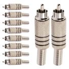 Conector Linha Rca Macho Metal Niquel Preto Storm 10 Unidades