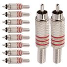 Conector Linha Rca Macho Metal Niquel Vermelho Storm 10 Unidades Conector Linha Rca Macho Metal Niquel Vermelho Storm 10 Unidades