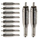 Conector Linha Rca Macho Niquel Com Mola Storm 10 Unidades