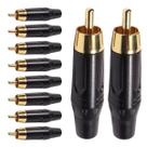 Conector Linha Rca Macho Preto Metal Storm 10 Unidades Conector Linha Rca Macho Preto Metal Storm 10 Unidades