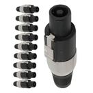 Conector Macho Speak-On 4 Polos Plug Metal para Sistemas de Áudio Profissional Storm 10 Unidades