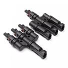 Conector MC4 3 vias 3x1 Painel Energia Solar 40A Tipo T