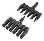 Conector MC4 Snetec T6 6x1 Vias 30A 1000V DC Painel Solar