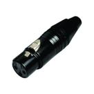 Conector MGS Plug Xlr Linha Femea Preto