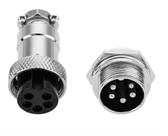 Conector MIC 5 Pinos Macho/Fêmea - Kit com 5 Pares de Metal