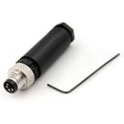 Conector montavel m8 4 pinos macho reto