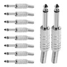 Conector P10 Macho Linha Mono Niquel Com Mola Storm 10 Unidades