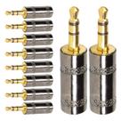 Conector P2 Stereo Metal Preto Gold Storm 10 Unidades
