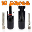 Conector para Painel Solar Placa Fotovoltaico para Cabos de 4 até 6mm - Kit 10 Pares
