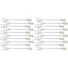 Conector Plug Rabicho Kit 20 Uni para Fita de LED 8mm Tomada Fonte Perfil Sanca Teto Gesso Iluminaçao Casa Loja Decoraçao