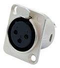 Conector Plug Xlr 3 Polos Canon Painel Fêmea Com Trava - Starcable