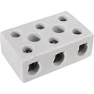 Conector Porcelana Thompson 3 Polos - 06Mm Fixar - Kit C/10 Pecas