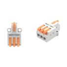 Conector Rápido Universal Compacto Mini De 2 E 3 Pinos Com Bloco Terminal De Encaixe E Furo De