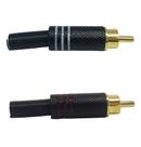 Conector RCA Metal Black BC / VM Tiaflex - Pacote 02 peças