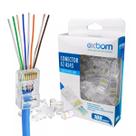 Conector Rede Ez-rj45 Vazado Cat5e 100un Exbom Cont-rj45c100
