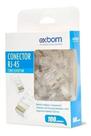 Conector RJ-45 Cat5e Exbom - Pacote com 100 Unidades