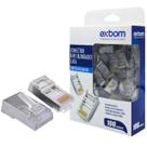 Conector RJ45 CAT6 Blindado em Metal 8P8C Suporta Gigabit Ethernet Cx c/ 100 Un. Exbom RJ45C6M100 Conector RJ45 CAT6 Blindado em Metal 8P8C Suporta Gigabit Ethernet Cx c/ 100 Un. Exbom RJ45C6M100