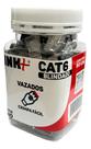 Conector RJ45 Cat6 Blindado Vazado Passagem 100 Pcs Link+