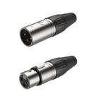 Conector roxtone xlr macho+femea rx3fp-nt + rx3mp-nt niquelado xp3fm