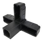 Conector S4 preto para estruturas de metalon e alumínio de 1" (25 mm) Pct com 10 unds