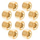 Conector tampão para tubo Glarks 3/8" em latão, 10 peças, macho NPT Conector tampão para tubo Glarks 3/8" em latão, 10 peças, macho NPT
