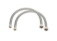 Conector trançado de aço inoxidável de 16 cm 1/2" FIP, pacote com 2
