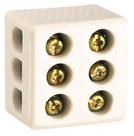 Conector Tripolar de Porcelana Lorenzetti - Fios de até 10mm - 50A250V - com 3 Bornes - 1422-FP