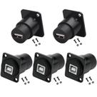Conector USB 2.0 fêmea para montagem em painel de impressora 5PCS