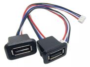 Conector USB Tipo A Fêmea DIY para PH 2.0 4 Vias Cabo 15cm Carga e Dados
