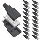 Conector USB tipo A macho Oiyagai, 20 unidades com capa preta