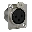 Conector wireconex wc 1023 fp bk ni xlr femea para painel 3p