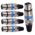 Conector Xlr Femea Linha Azul Corpo Metalico Storm 05 Unidades
