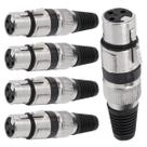Conector Xlr Femea Linha Preto Corpo Metalico Storm 05 Unidades