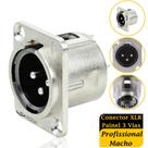 Conector XLR Painel 3 Vias Profissional Macho Conexão Robusta e de Alta Qualidade
